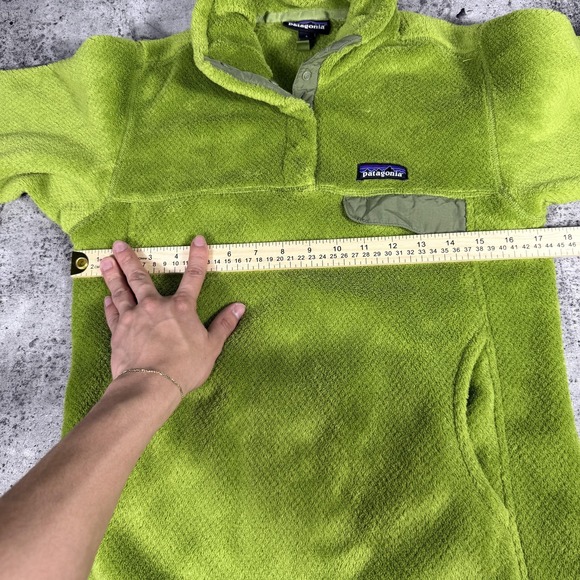 Patagonia Jacket Womens Small Green Fleece Snap Pullover Collared Pockets Warm - Picture 4 of 7